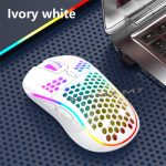 2.4G Wireless Cave Mouse Lightweight Gaming Mouse with Luminous 7 Color Breathing Light Computer Accessories