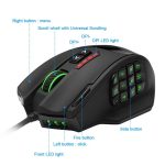 Rocketek USB Gaming Mouse 16400DPI 19 buttons ergonomic design for desktop computer accessories programmable  gamer lol PC - Image 2